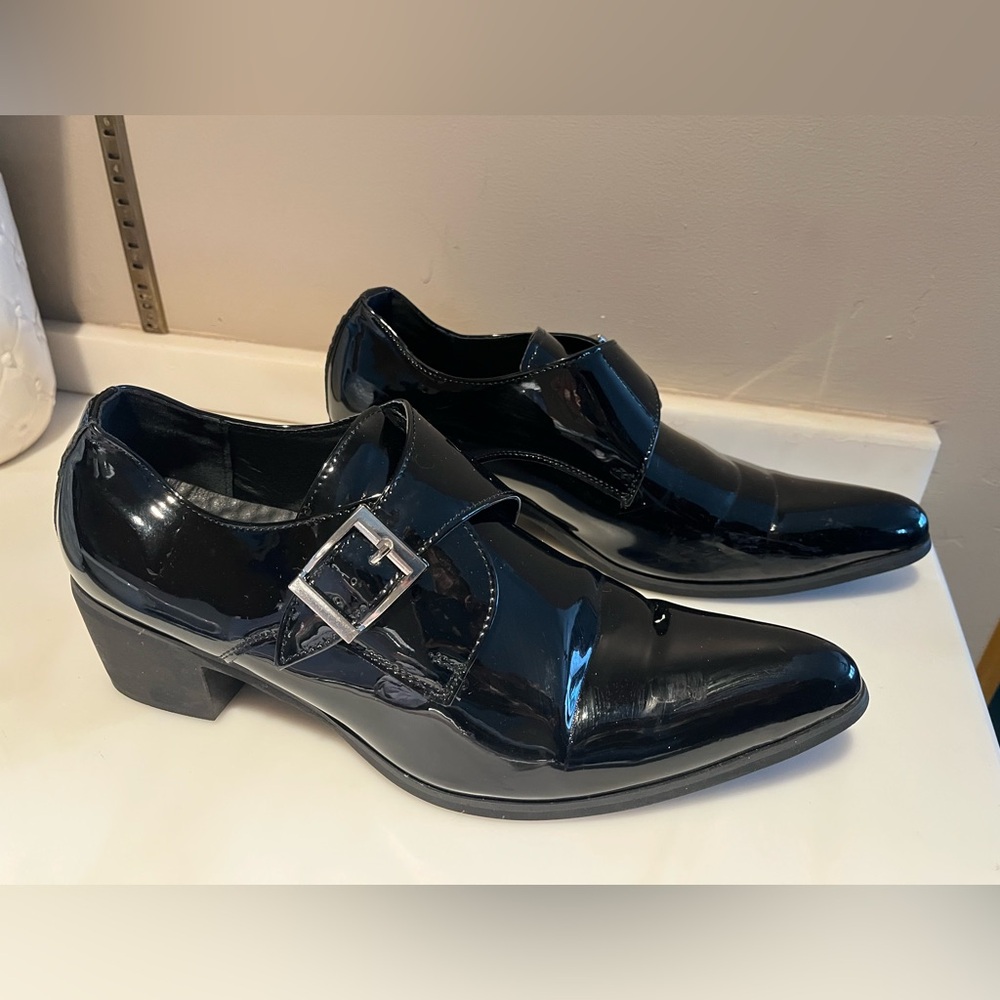 Men's Black Monk Strap Dress Shoes, Size 40 (US 7)